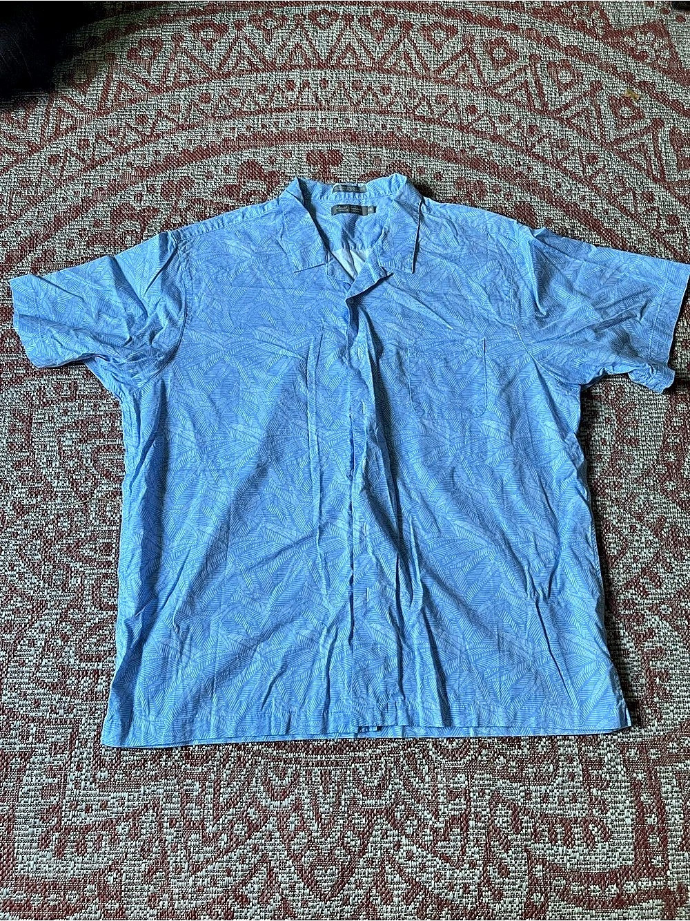 Daniel Cremieux Men's Geometric Button Down Blue Large